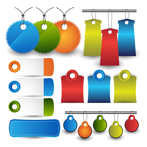 Colored tags sale vectors graphics 02