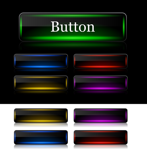 Colorful glass button web vector