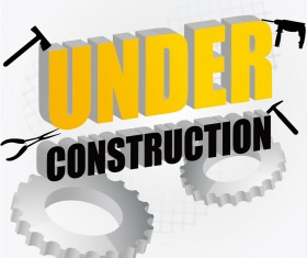 Construction sign with gearwheel vector 02