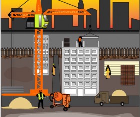 Construction site vector template