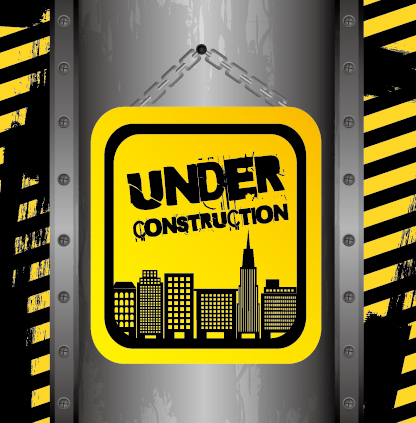 Construction warning sign vectors background 01
