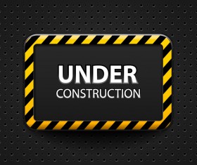 Construction warning sign vectors background 05