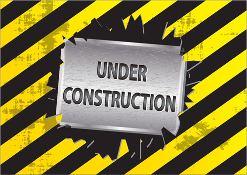 Construction warning sign vectors background 06