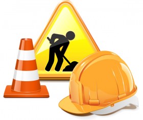 Creative construction sign with tool vector 01