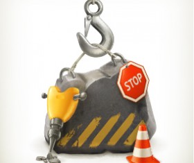 Creative construction sign with tool vector 04