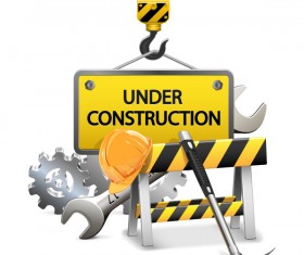 Creative construction sign with tool vector 05