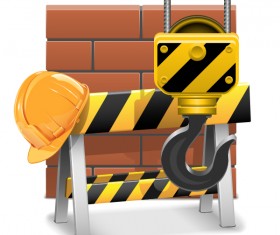Creative construction sign with tool vector 06