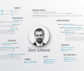 Creative resume template design vectors 03
