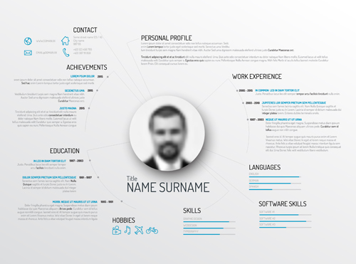 Creative resume template design vectors 03