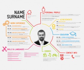 Creative resume template design vectors 04