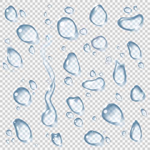 Crystal clear water drops vector illustration 03