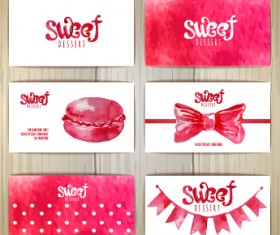 Cute sweet cards vectors material 01