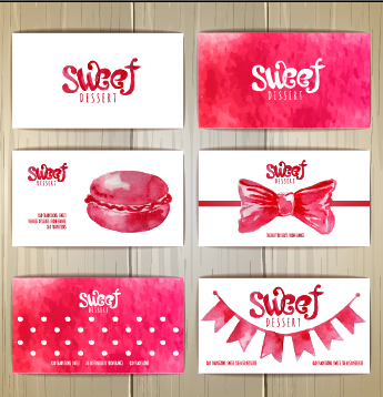 Cute sweet cards vectors material 01