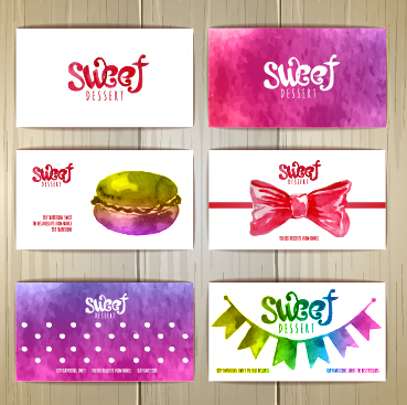 Cute sweet cards vectors material 02