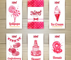 Cute sweet cards vectors material 05