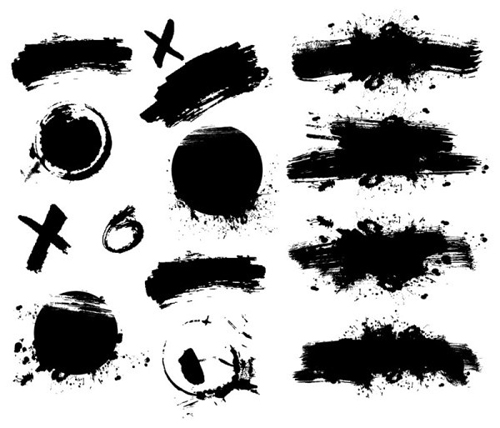 Different Ink brushes vector