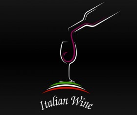 Elegant wine logo vector material