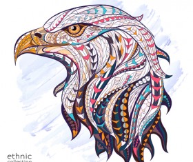 Ethnic pattern eagle vector