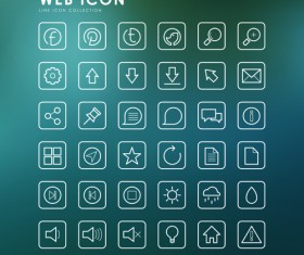 Excellent web outline icons vectors 01