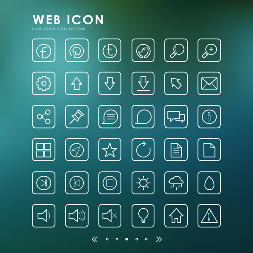 Excellent web outline icons vectors 01
