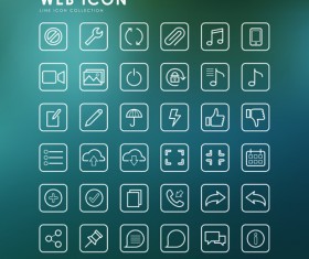 Excellent web outline icons vectors 02