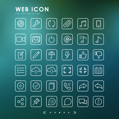 Excellent web outline icons vectors 02