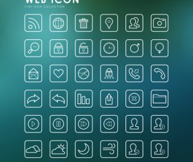 Excellent web outline icons vectors 03