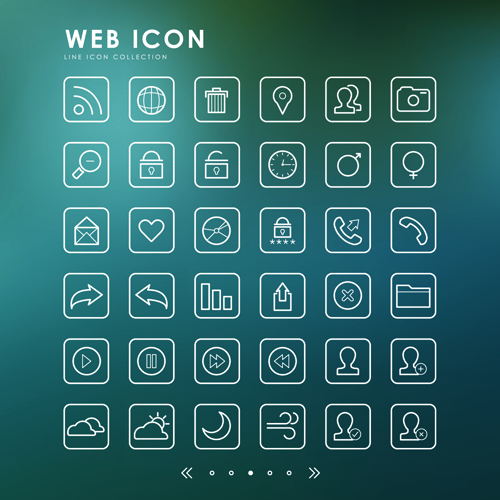 Excellent web outline icons vectors 03