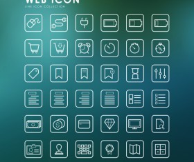Excellent web outline icons vectors 04