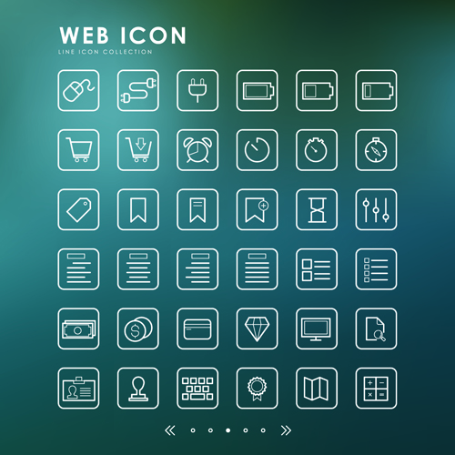 Excellent web outline icons vectors 04