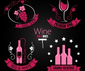 Exquisite wine labels vector set