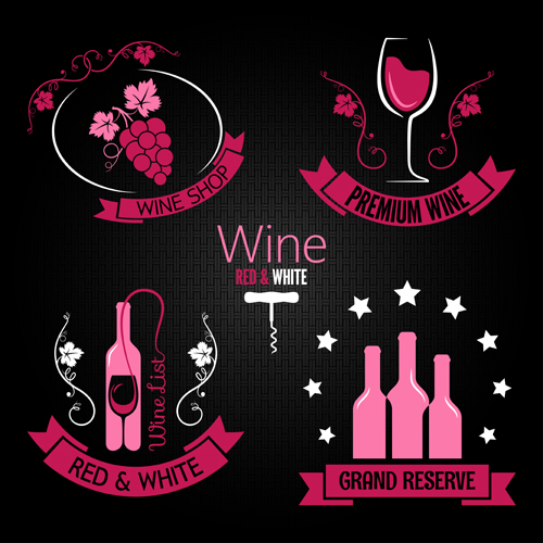Exquisite wine labels vector set