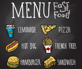 Fast food menu hand drawn vector 04