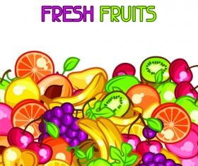Flat fruit pattern vector background 01