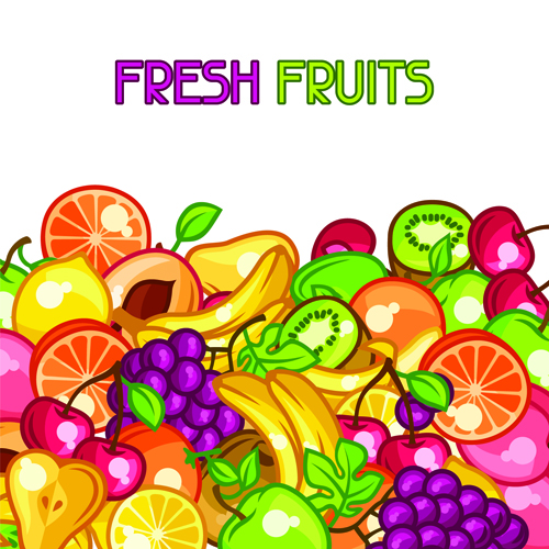 Flat fruit pattern vector background 01