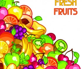Flat fruit pattern vector background 02