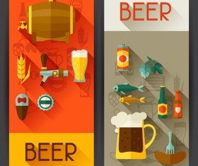 Flat style beer banners vector 01