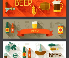 Flat style beer banners vector 02