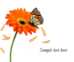 Floral butterfly with flower vector material