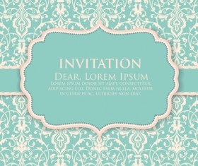 Floral ornate Invitation cards vector material