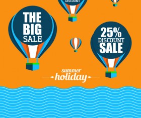 Flyer sale summer holidays vector material 02
