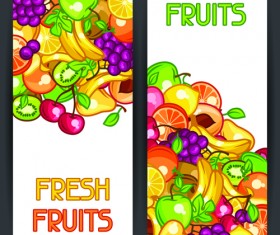 Fresh fruit vertical banner vector