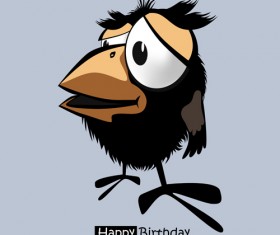 Funny cartoon character with birthday cards set vector 11