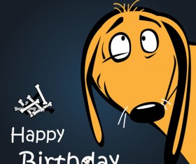 Funny cartoon character with birthday cards set vector 15