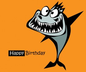 Funny cartoon character with birthday cards set vector 24