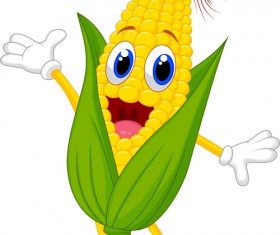 Funny corn cartoon styles vectors 02