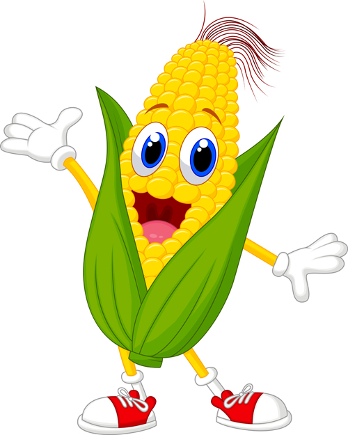 Funny corn cartoon styles vectors 02