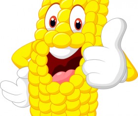 Funny corn cartoon styles vectors 04