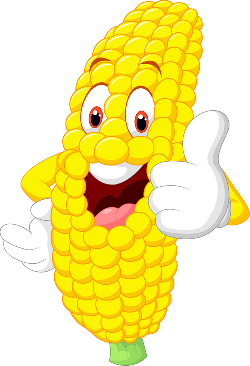 Funny corn cartoon styles vectors 04