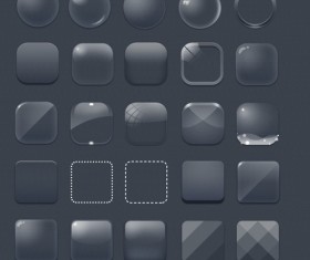 Glass texture blank icons psd